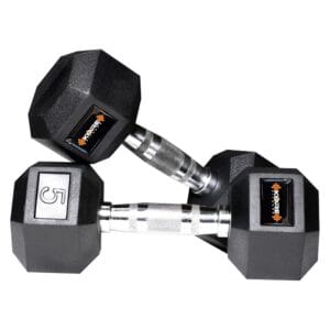 KORE DM-HEXA-5KG-COMBO16 Dumbbells Kits, Rubber, Black