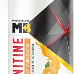 MuscleBlaze Liquid L-Carnitine 1100mg (Tangy Orange, 450ml, 30 Servings) | Helps Convert Fat into Energy
